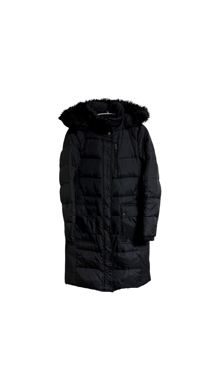 폴로 여성 퍼 트리밍 후드 롱 다운 코트 상품이미지1