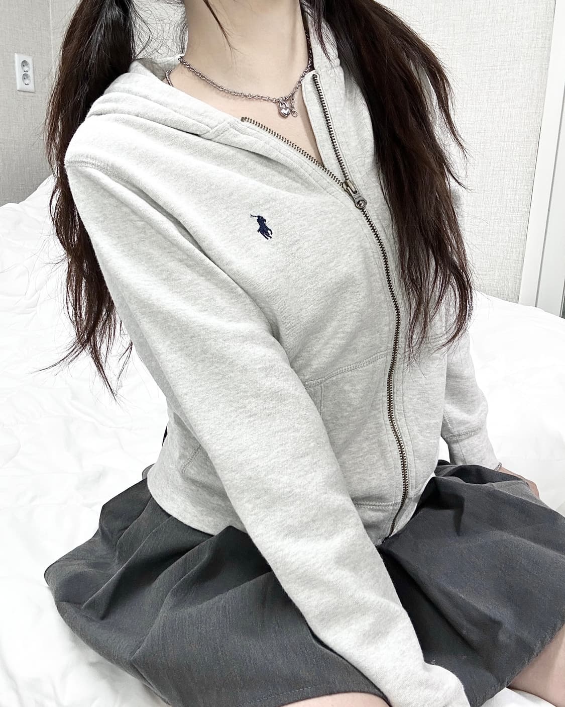 폴로 네이비포니 그레이 후드집업 상품이미지2