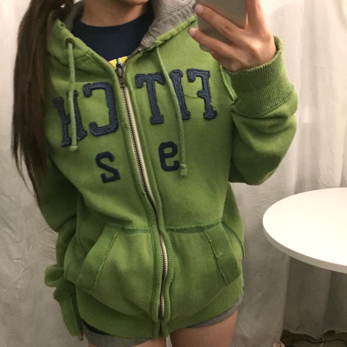 Abercrombie 아베크롬비 그린 기모 후드집업 상품이미지2