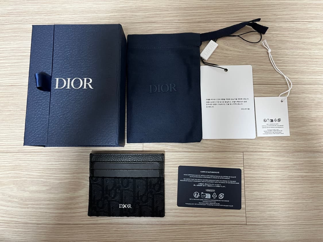 디올 오블리크 자카드 블랙 카드 지갑 상품이미지2
