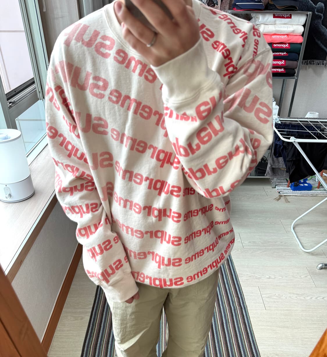 슈프림 레터링 맨투맨 상품이미지1