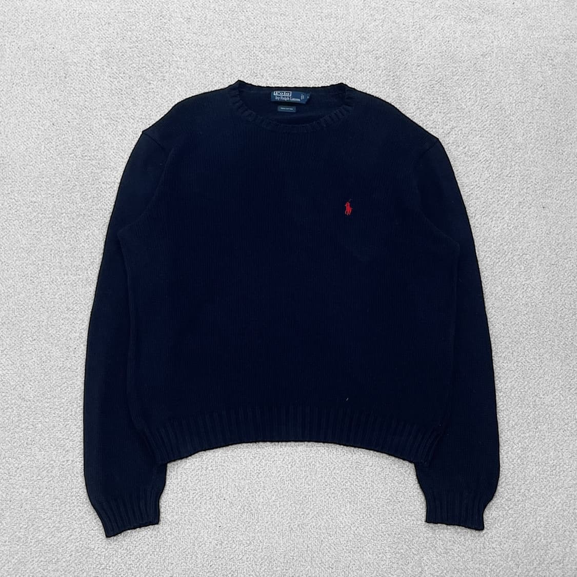 폴로 랄프로렌 포니 로고 코튼 라운드 니트 네이비 상품이미지1