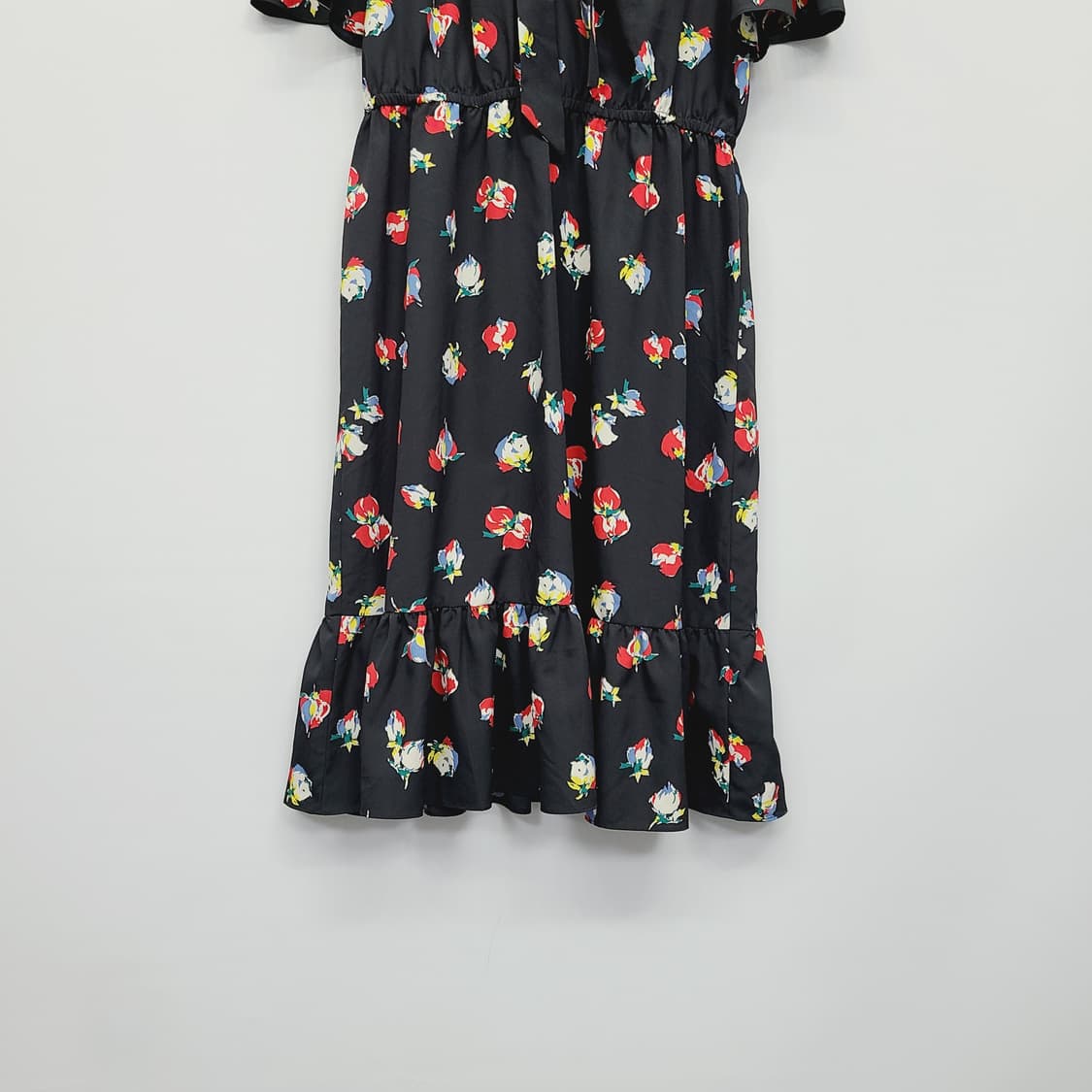 [정품] 로렌 랄프로렌 플로럴 리본 타이 밴딩 롱 원피스 (블랙/8) 상품이미지4