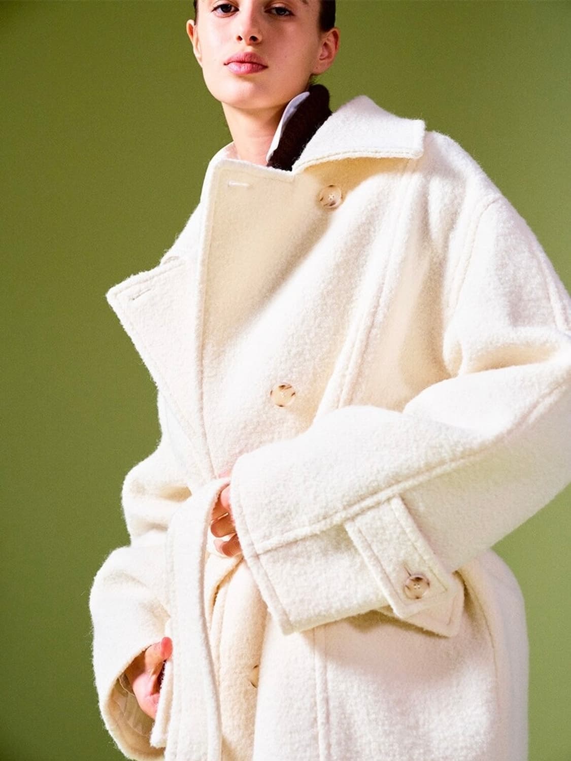 루에브르 알파카 벨티드 하프코트 상품이미지6