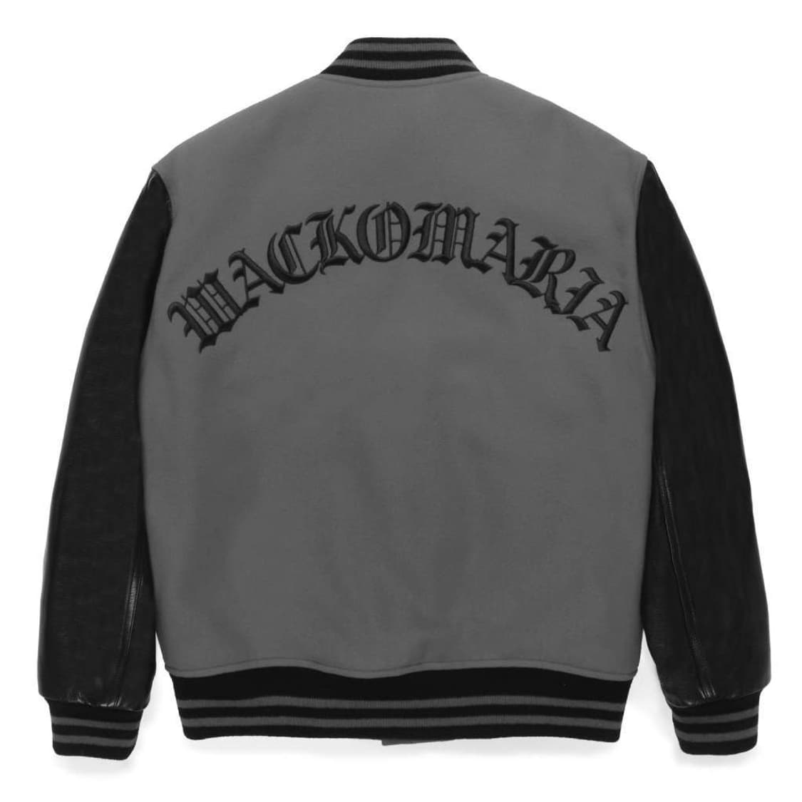 [L] 와코마리아 레더 바시티 자켓 그레이 상품이미지9