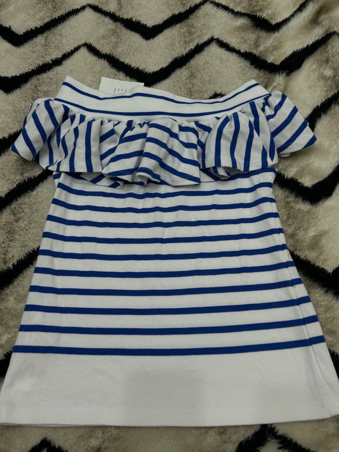 [36]럭키슈에뜨 스트라이프 오픈숄더/블루 상품이미지3