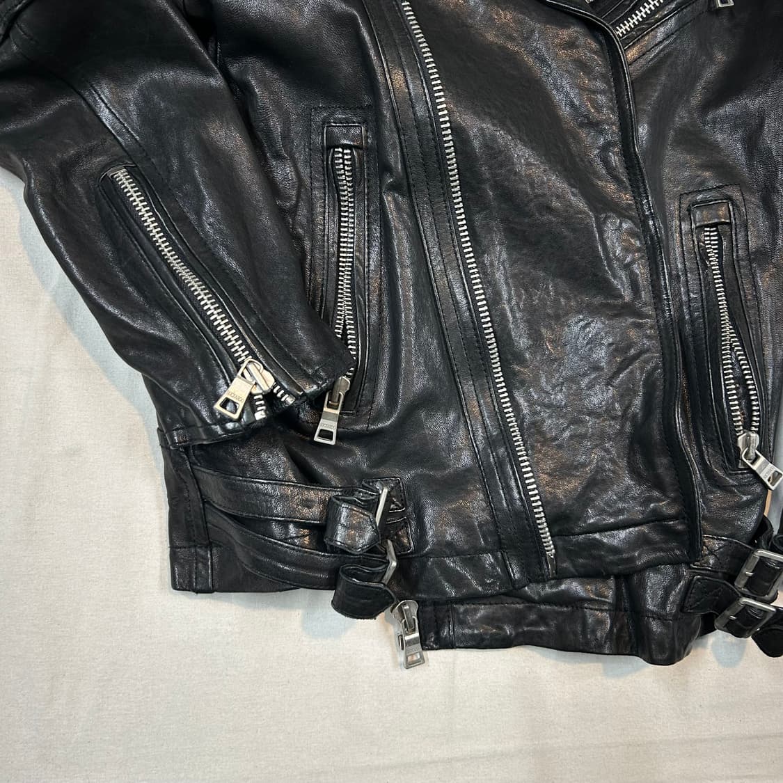 M) BUCKAROO 버커루 블랙 양가죽 라이더 자켓 상품이미지4