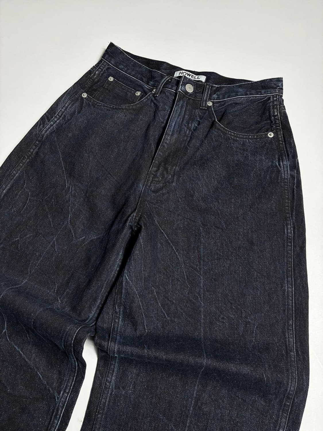Selected HOWELL 블랙 워싱 와이드 데님 팬츠 R2365 상품이미지2