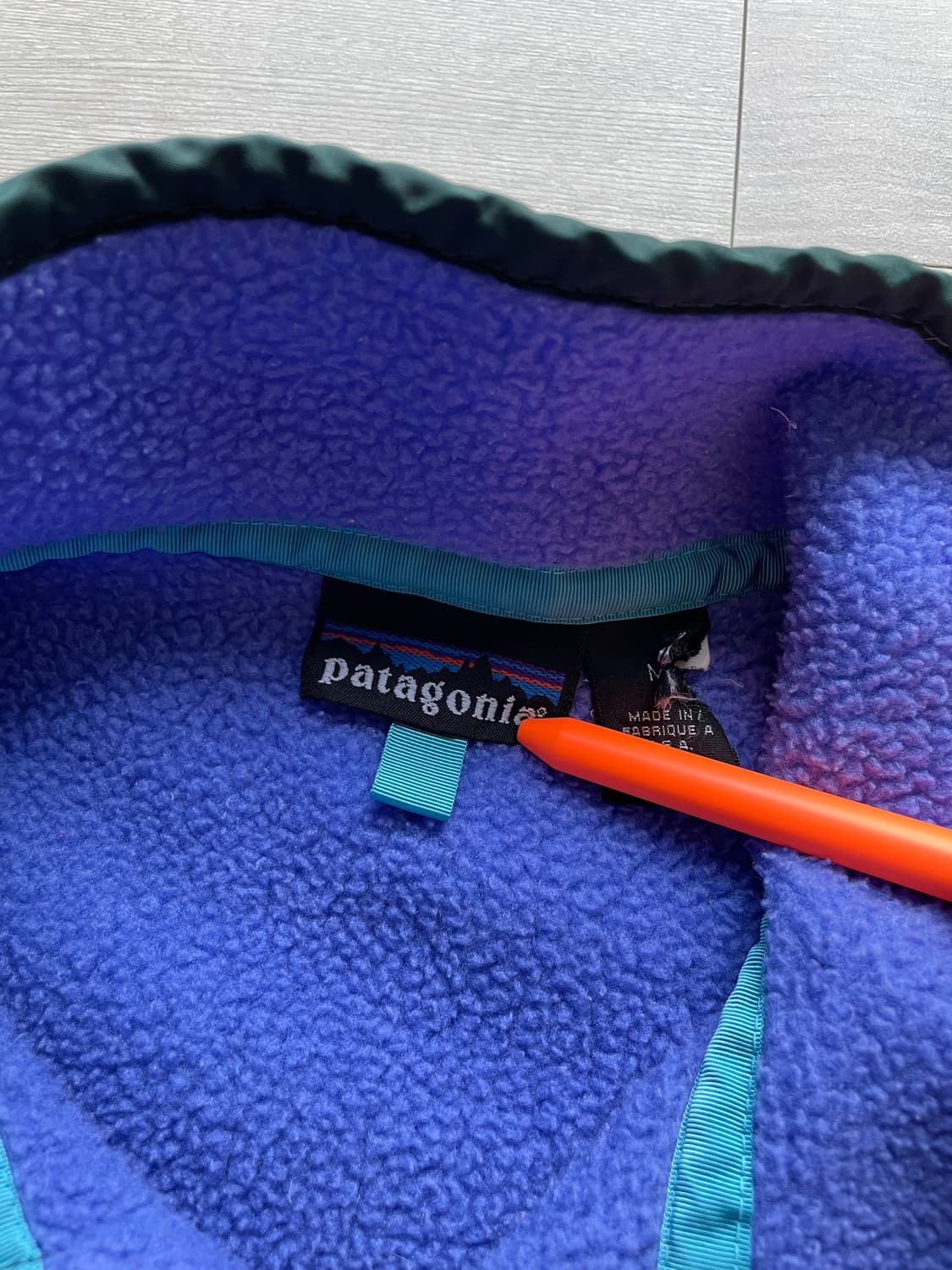 90s 파타고니아 신칠라 스노우리스 퍼플 그린 눈없산 상품이미지3