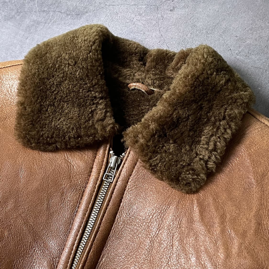 AFFUN 빈티지 양가죽 브라운 시어링 무스탕 상품이미지2