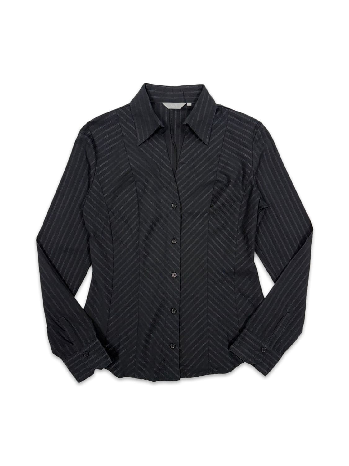 빈티지 블랙 스트라이프 슬림핏 셔츠 상품이미지1