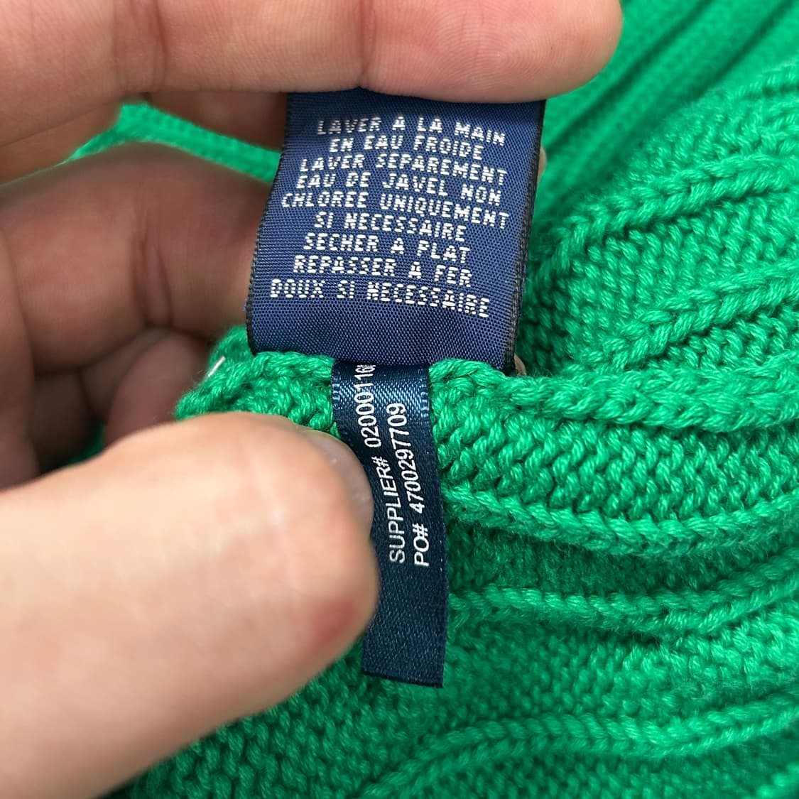 폴로 우먼스 브이넥 케이블니트(M) 상품이미지4