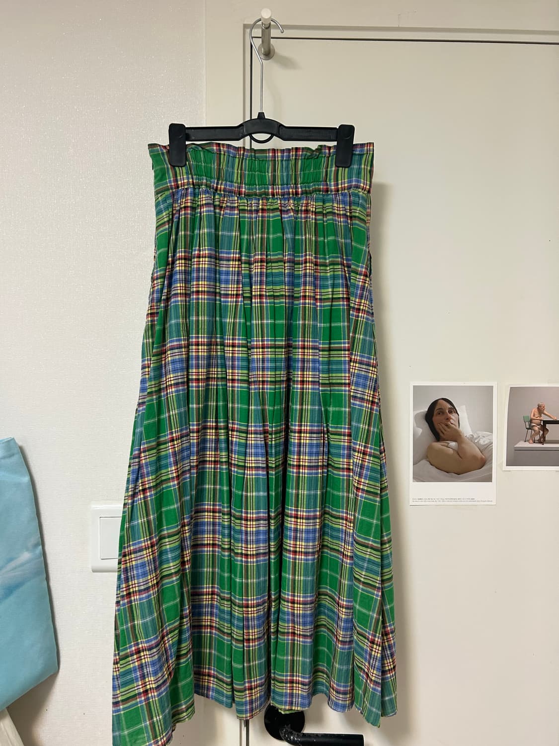 레이 빔즈(Ray Beams) 그린 타탄체크 롱 스커트 상품이미지3