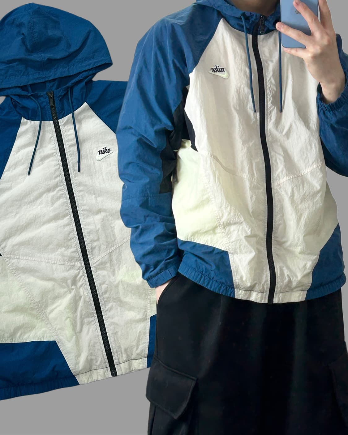 나이키 패치로고 배색 바람막이 L 상품이미지1
