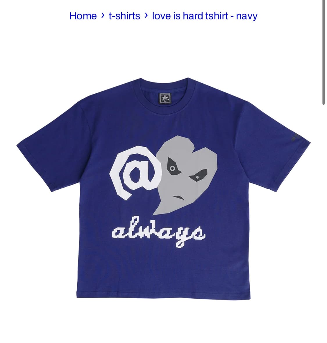 always love is hard tshirt - navy 상품이미지2