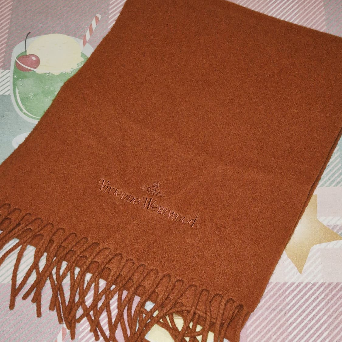 비비안웨스트우드 브릭 로즈 울 머플러 상품이미지5