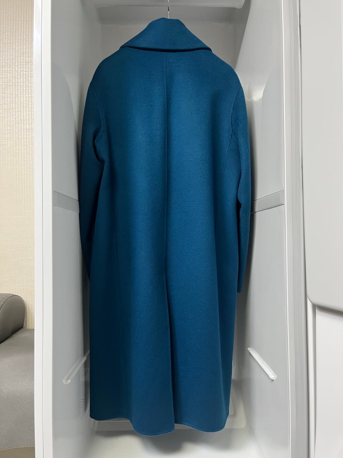 타임옴므 피콕그린 캐시미어 세미오버핏 핸드메이드 코트 95사이즈 상품이미지2