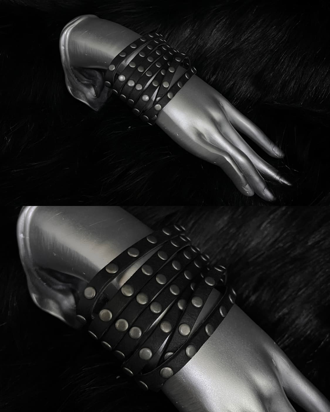 black leather bracelet 상품이미지1