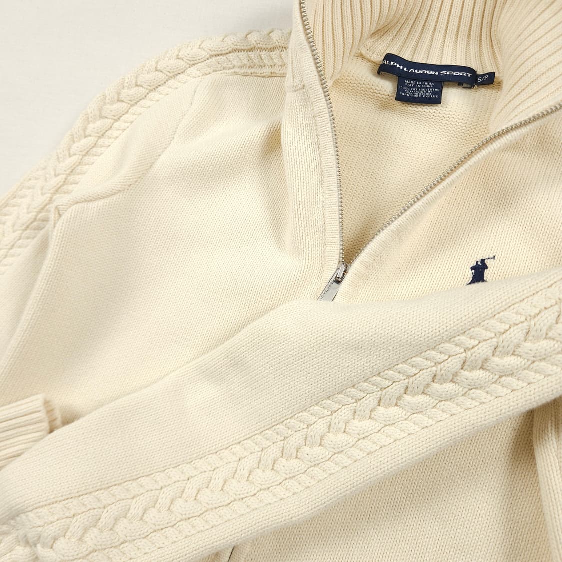 (여성XS)폴로 랄프로렌 포인트 케이블 니트 아이보리 상품이미지6