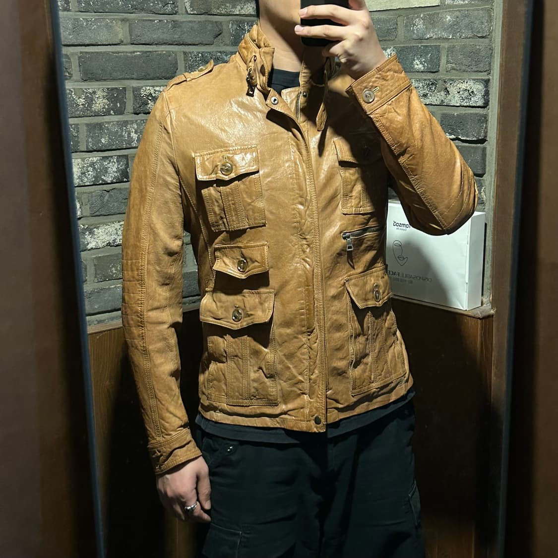 L) Lism 멀티 포켓 램스킨 레더 양가죽 자켓 상품이미지10