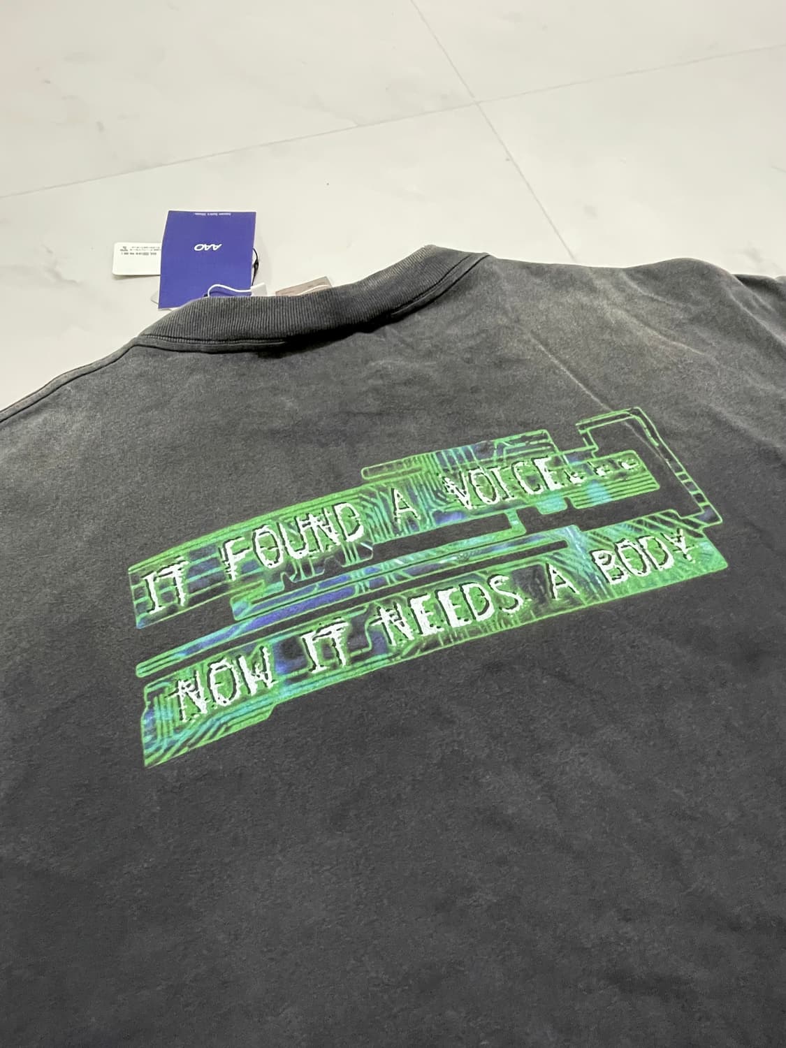 세인트 마이클 x 고스트 인 더 쉘 숏슬리브 티셔츠 블랙  상품이미지5