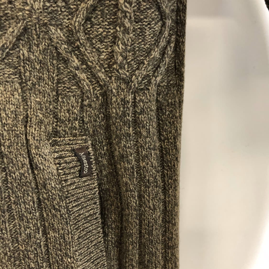 마에스트로 케이블 헤비울 니트집업 100 사이즈  상품이미지3