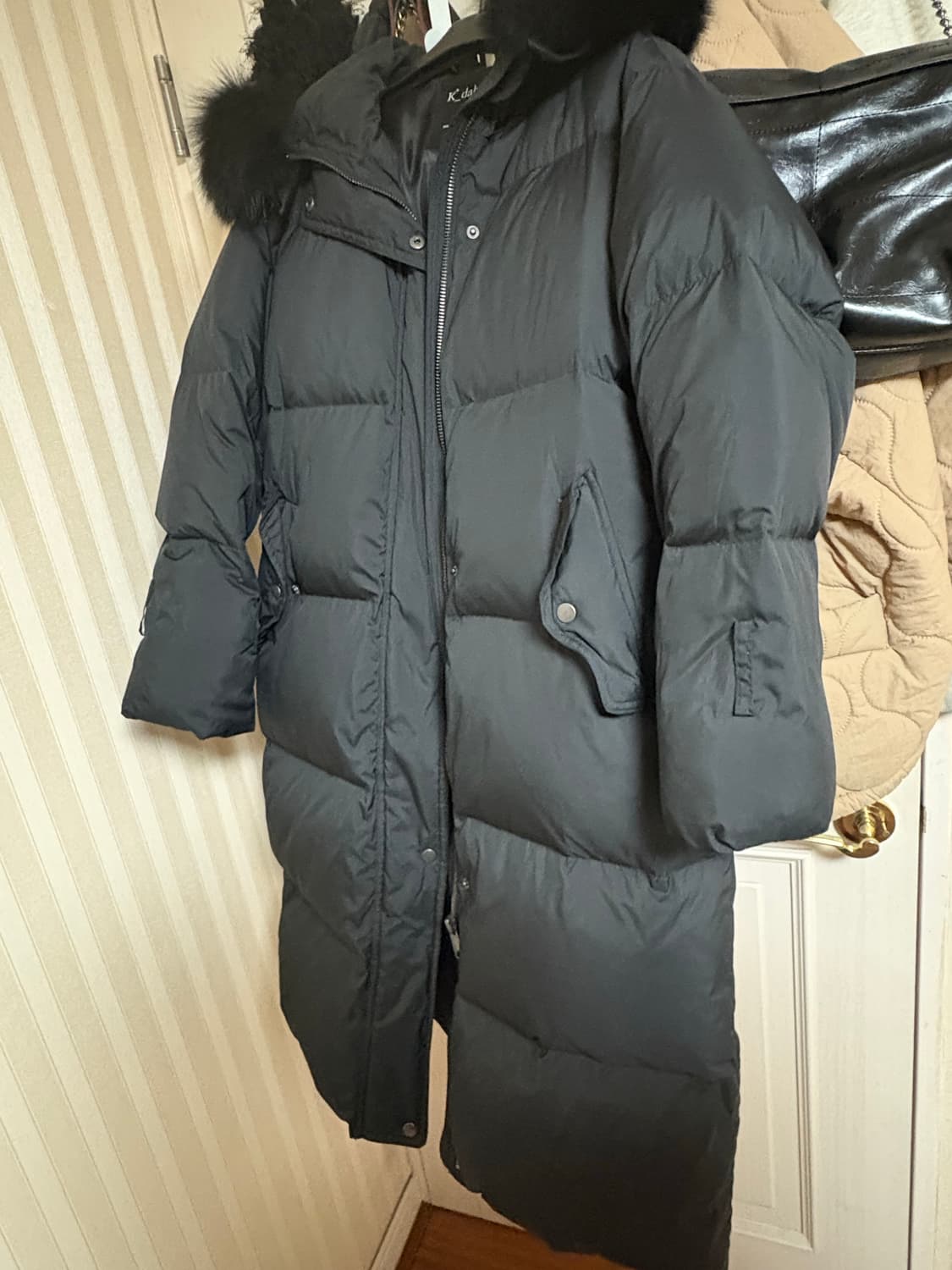 여성 오리털패딩 덕다운 폭스퍼패딩 롱패딩 상품이미지1