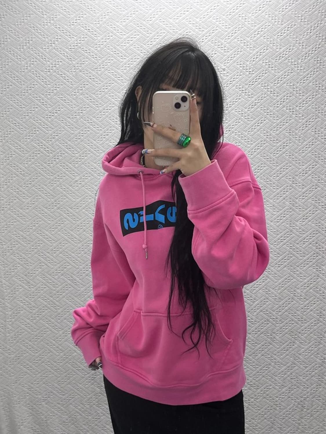 리바이스 올드스쿨 Y2K 00's 핫핑크 후드티 M C07944 상품이미지1