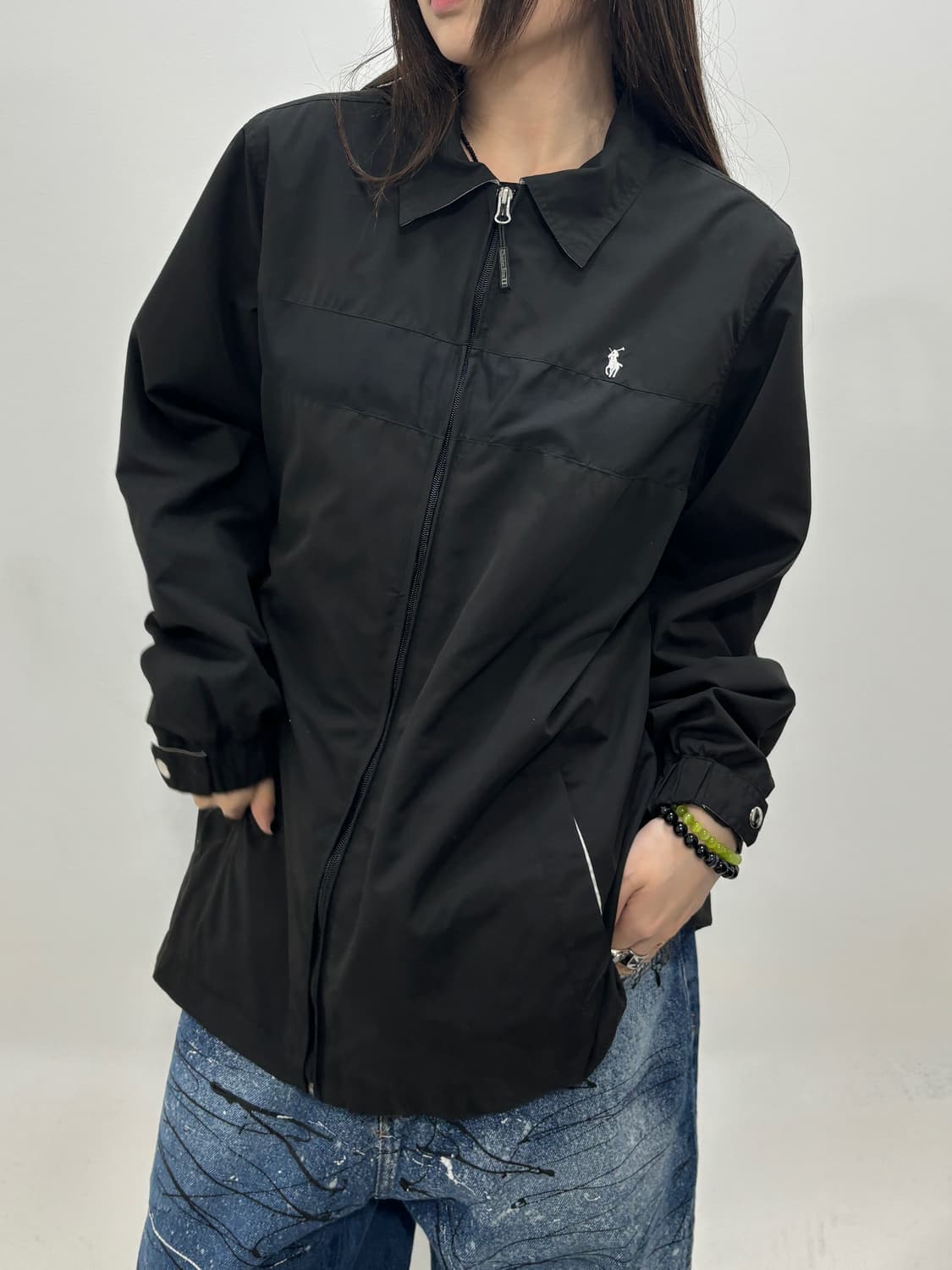 90s 올트스쿨 폴로블루종 라지 상품이미지1