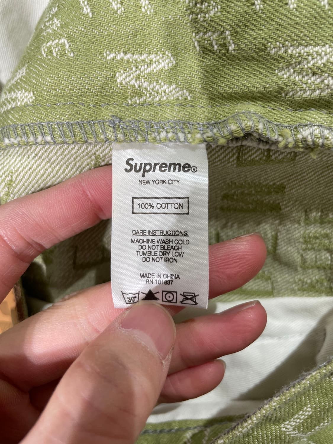 슈프림 21S/S 세이지 워프 자카드 로고 페인터 데님 쇼츠 상품이미지8