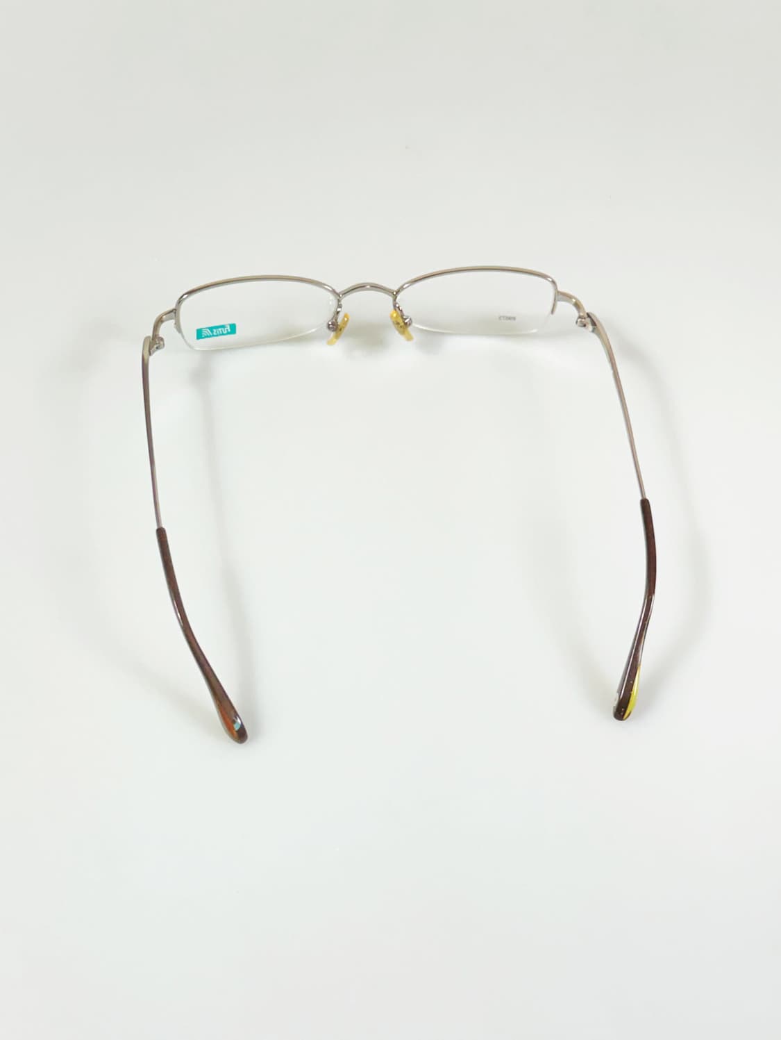 90s FUTIS 실버 메탈 반무테 스퀘어 빈티지 안경 상품이미지5