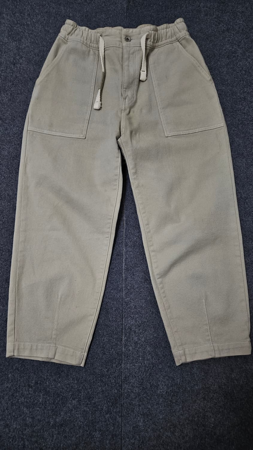 커스텀멜로우 밴딩 와이드 베이지 데님 팬츠(급처) 상품이미지1