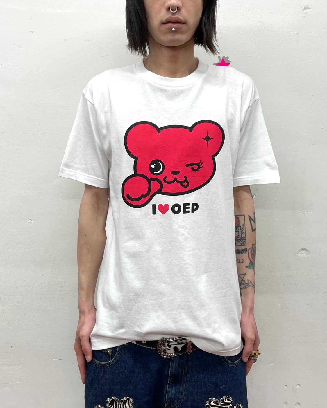 Red bear white t-shirt  상품이미지1
