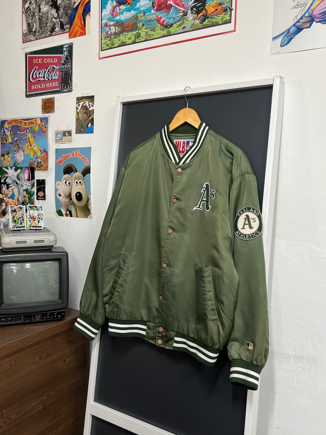 MLB f&f 오클랜드 애슬레틱스 스타디움 바시티 자켓 상품이미지1