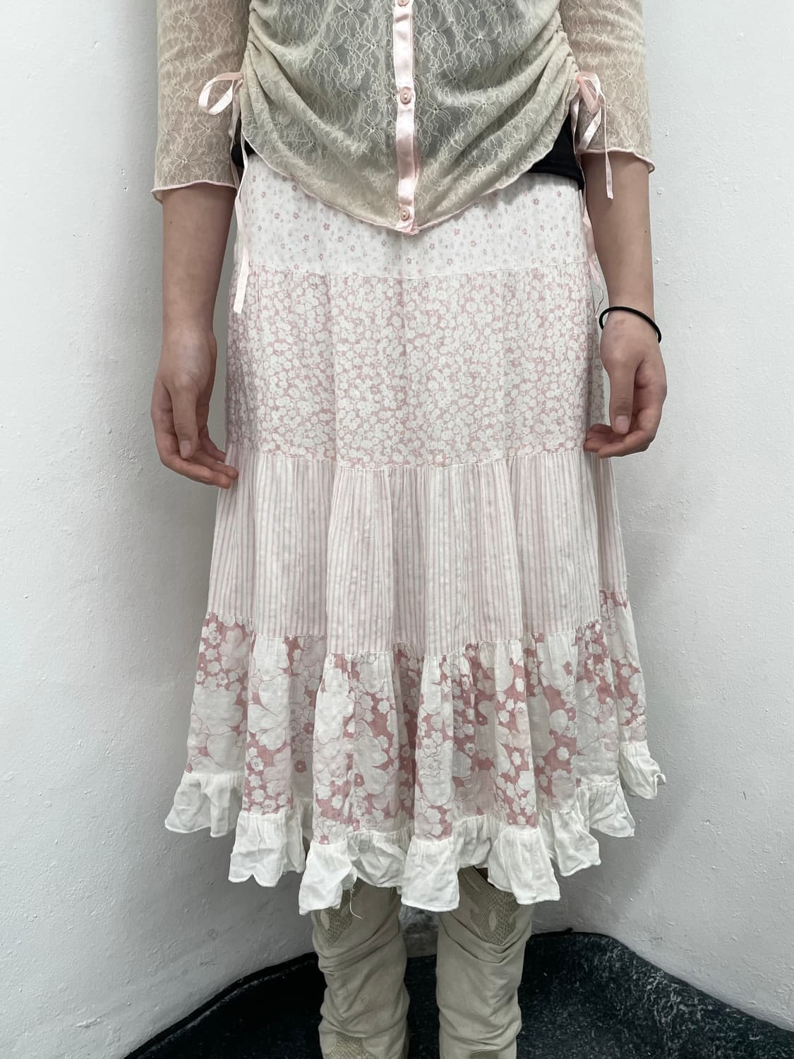 사쿠라 핑크 캉캉 롱 스커트 상품이미지2