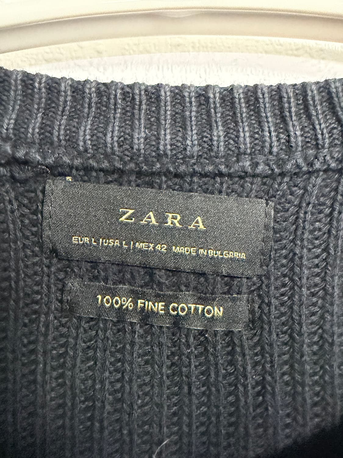 자라 리브드 크루넥 코튼 니트 스웨터 상품이미지3