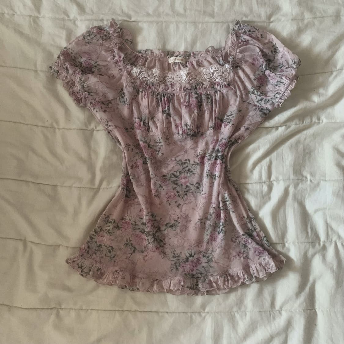 레스트로즈 블라우스 플라워 블라우스 빈티지 블라우스 일본빈티지 하구미 상품이미지1