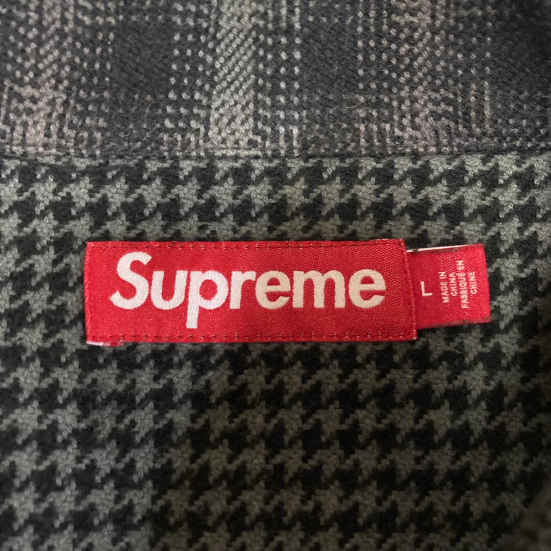 (L) 슈프림 23FW 하운드투스 플레이드 플란넬 셔츠 블랙 상품이미지5