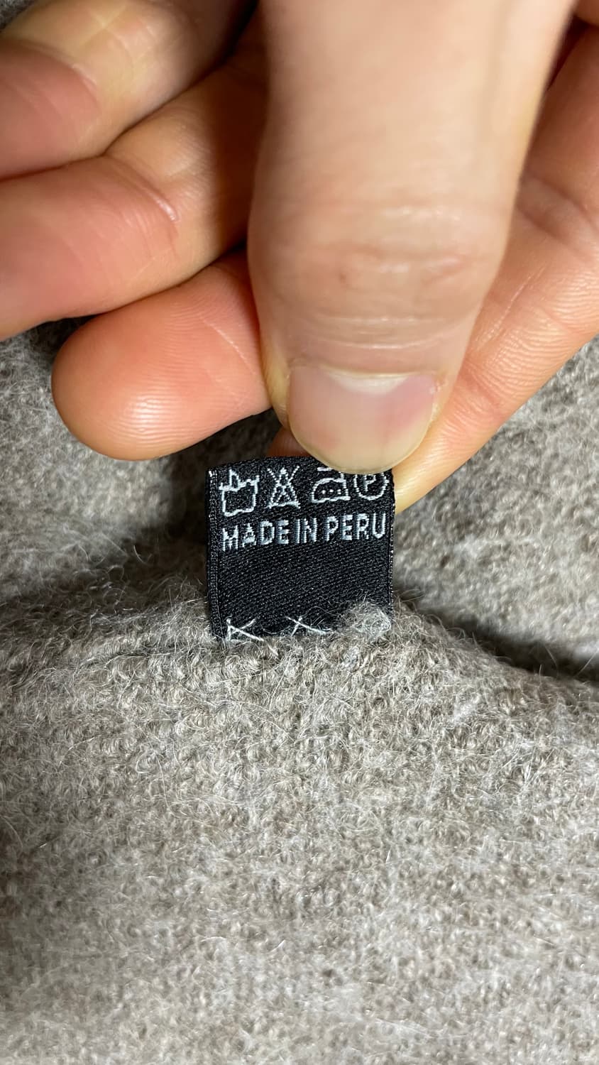 페루 00s 빈티지 모리걸 그레이 헤더드 멜란지 베이비 알파카 가디건 상품이미지9