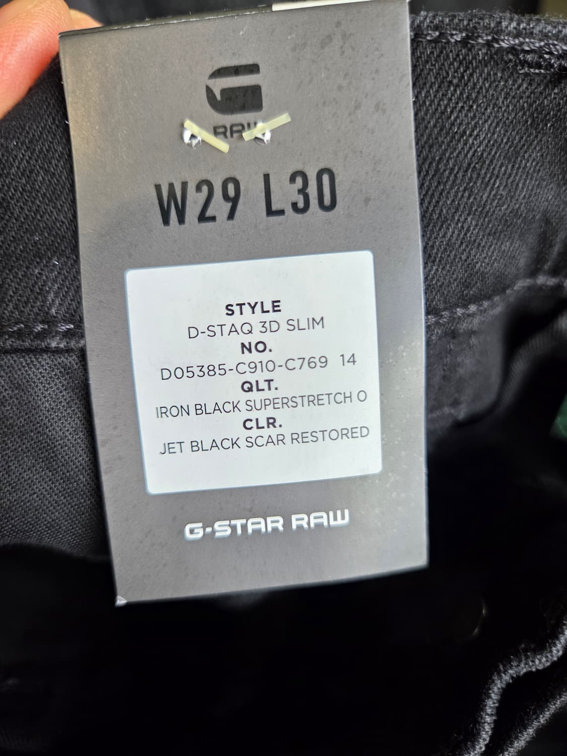 G-Star RAW 블랙 데님 바지 슬림핏(W29/L30) 상품이미지10