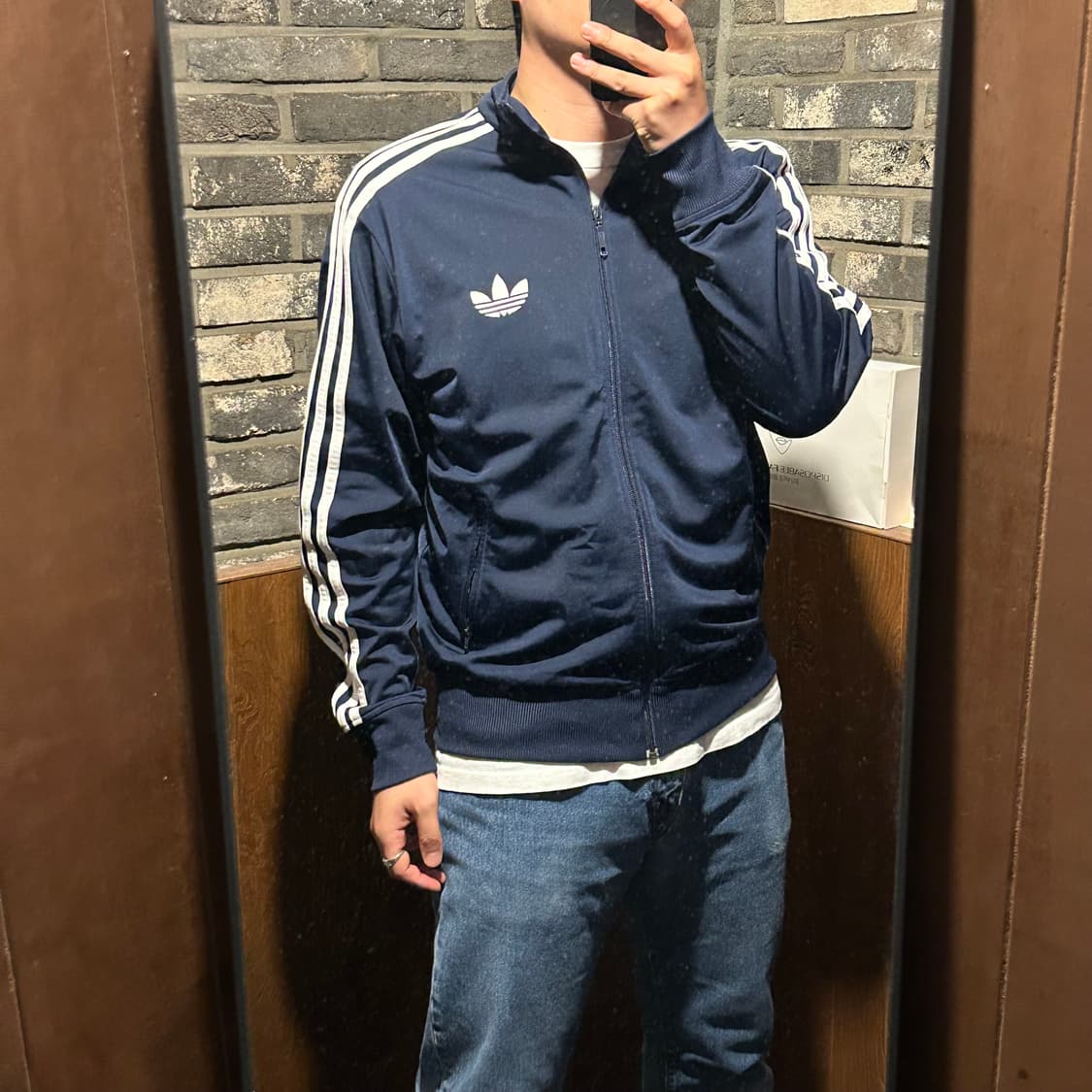 XL) 아디다스 파이어버드 삼선 져지 트랙탑 집업 네이비 W23 상품이미지9