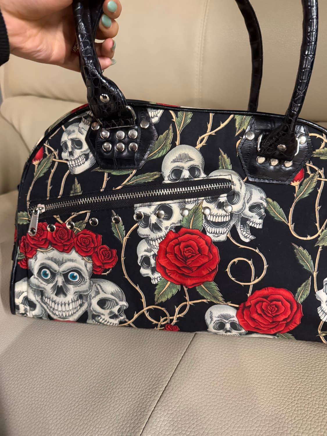 skull & roses printing shoulder bag 상품이미지6