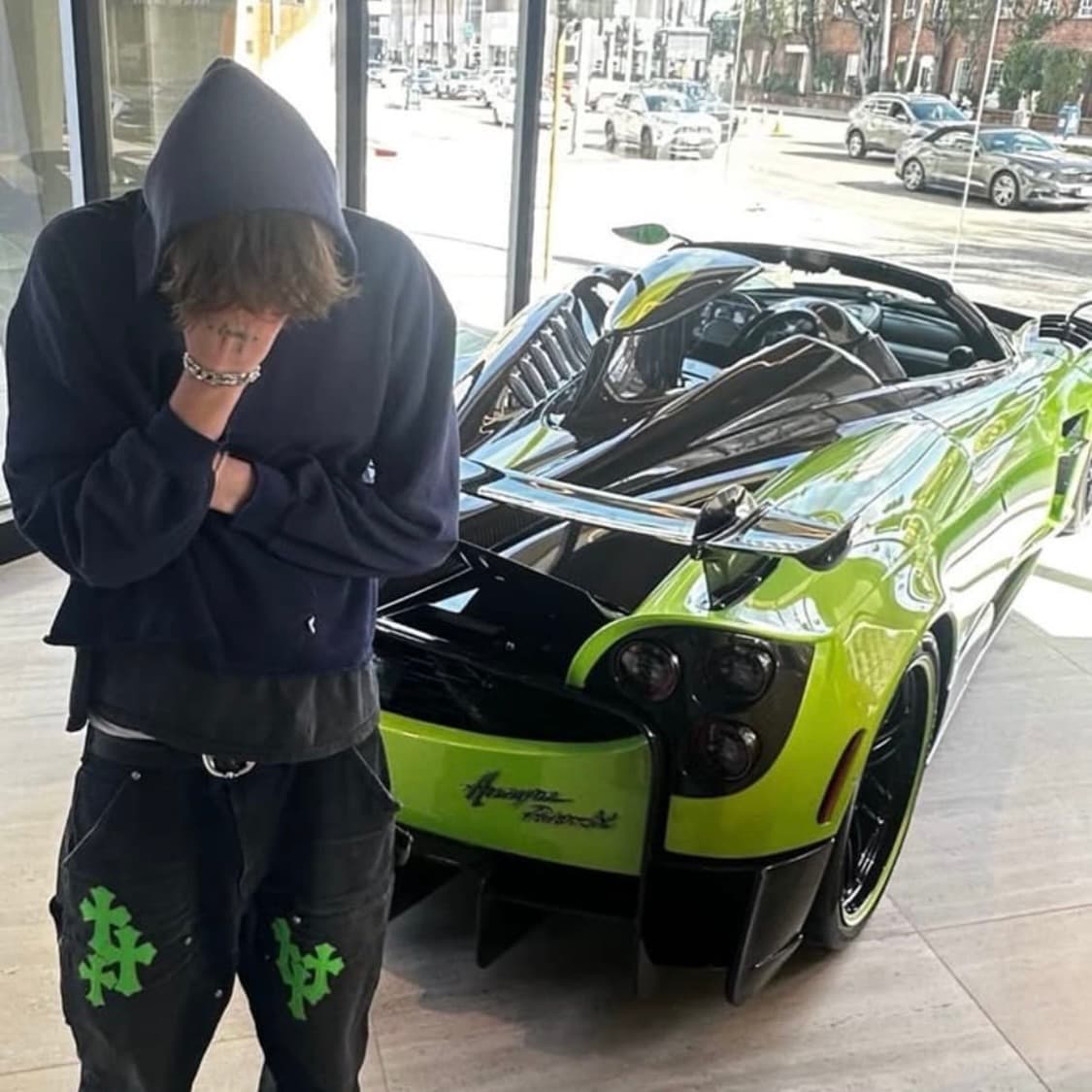 [L] 80s USA 빈티지 러셀 후드티 네이비 상품이미지3