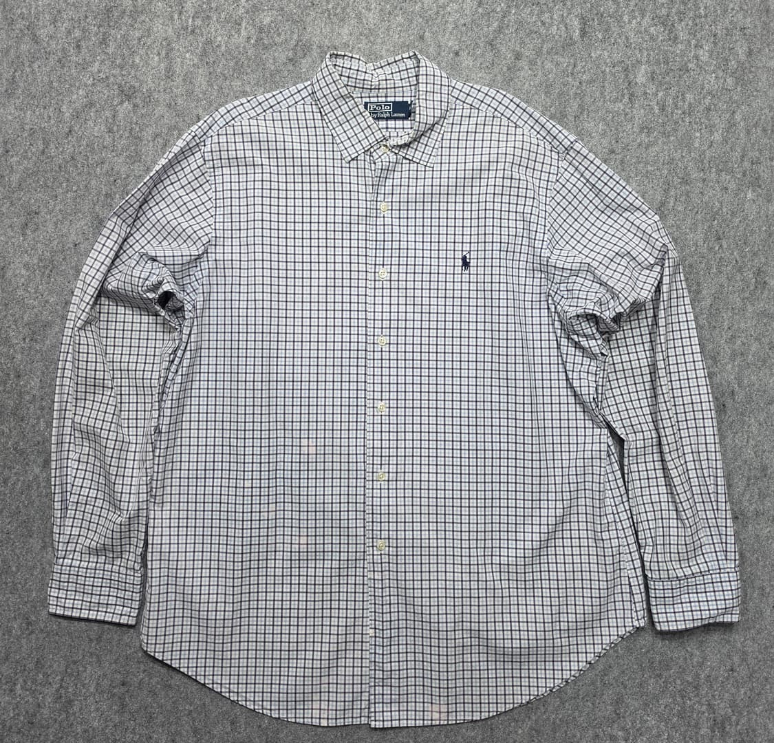 폴로 랄프로렌 블루 체크 셔츠 XL 상품이미지1