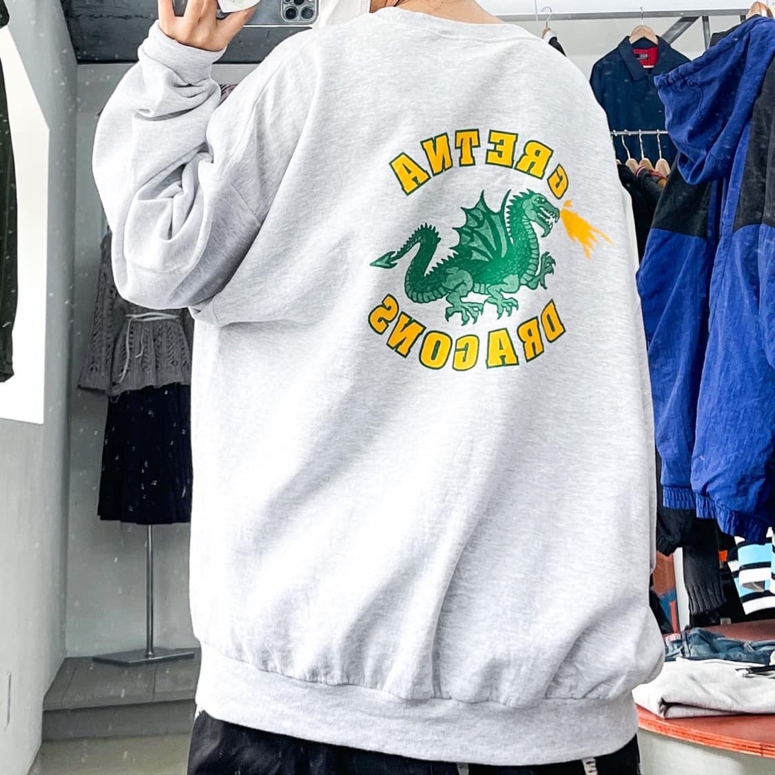 저지스90s U.S.A그레트나드래곤멜란지그레이스웻셔츠 상품이미지1