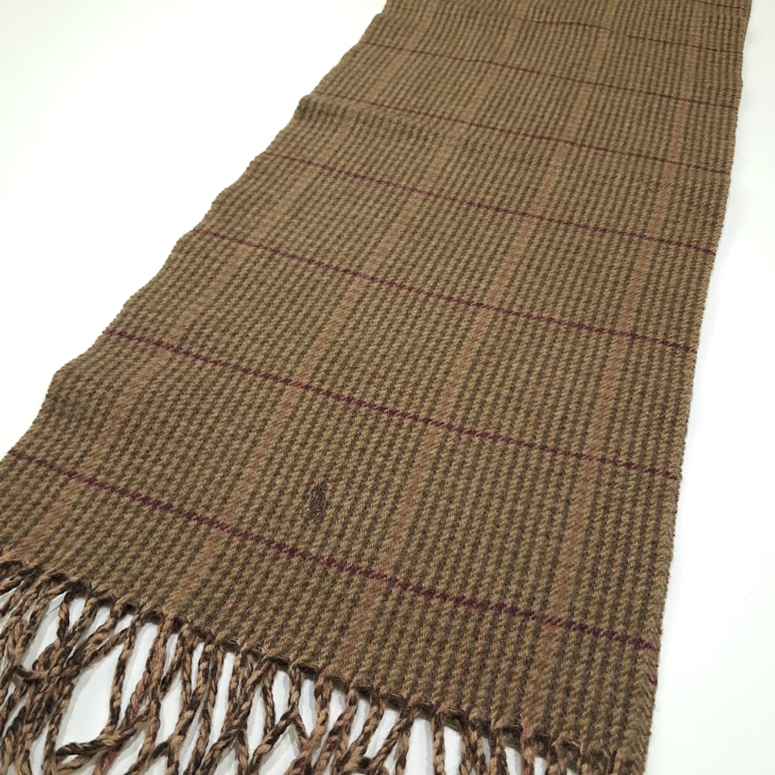 MX455 폴로 이태리판 캐시미어 포니자수 브라운 머플러 목도리 상품이미지3