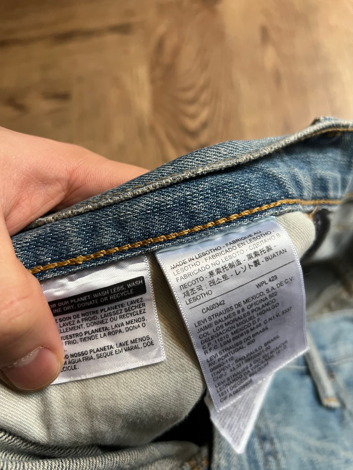 [34]리바이스 569 와이드핏 빈티지 워싱 라이트블루 데님 팬츠 상품이미지6