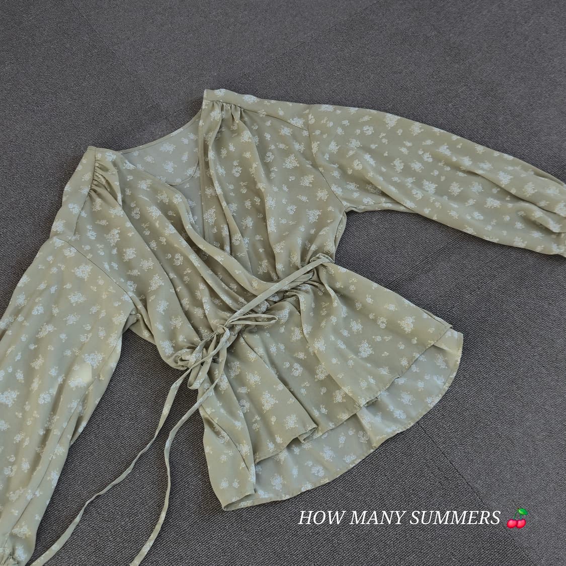 GU 블라우스 그린 패턴 상품이미지2