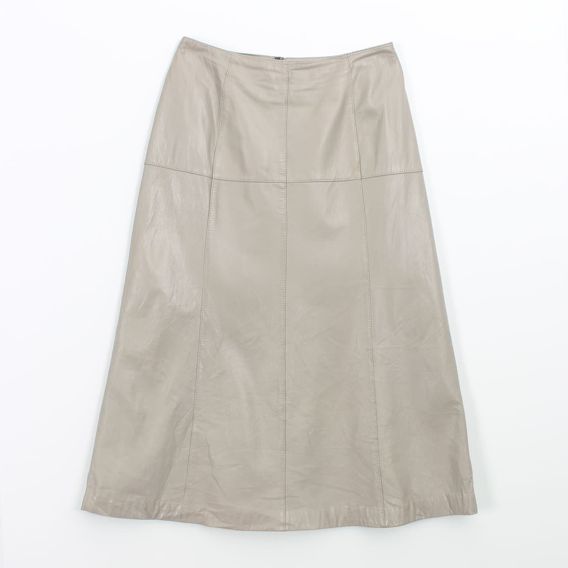 조르쥬레쉬 빈티지 리얼 양가죽 에이라인 절개 아이보리 스커트 치마 상품이미지1