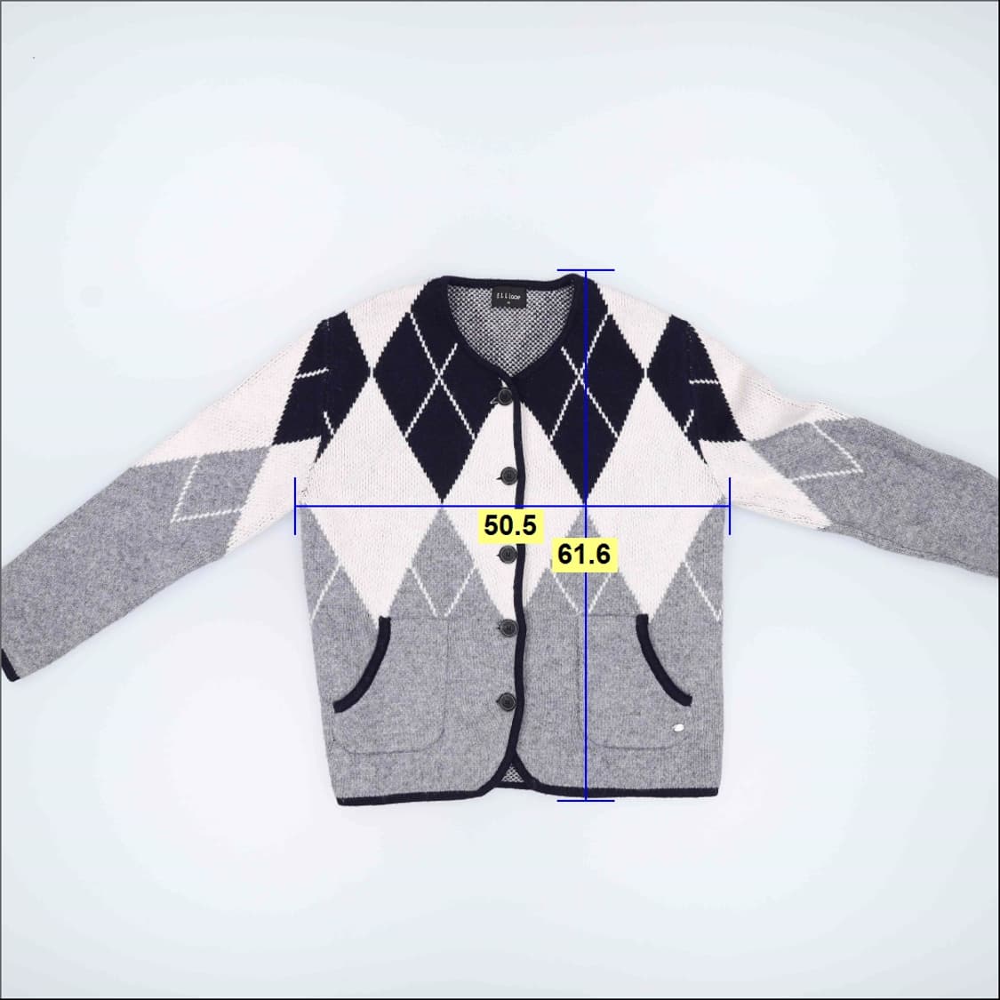 95 엘르 여성 아가일 가디건 0408H1 상품이미지6